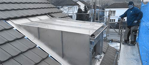 Spenglerarbeiten am Bau